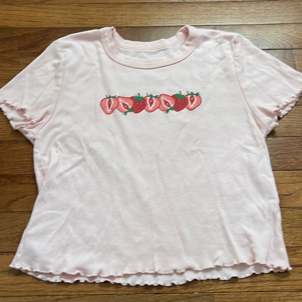 Pacsun Strawberry Crinkle Cut Baby Tee